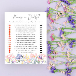 Vilda blommor baby shower Mamma eller Pappa spel