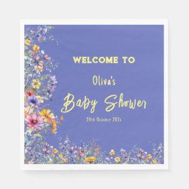 Vilda blommor Baby Shower Pappersservett