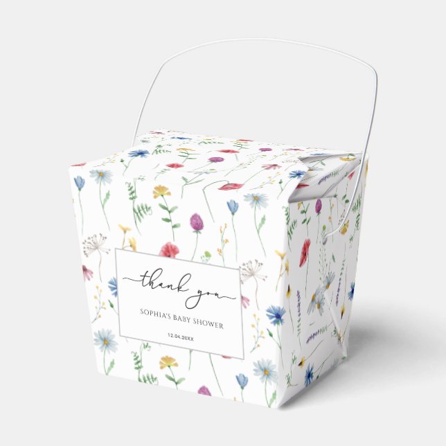 Vilda blommor Baby Shower Presentaskar (Framsidan Sidan)