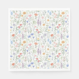 Vilda blommor Baby Shower servetter
