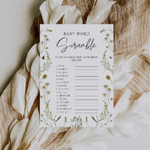 Vilda blommor Baby shower spel – Omskrivning av or Inbjudningar