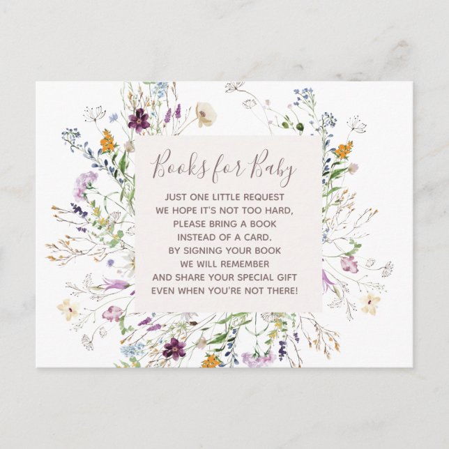 Vilda blommor Babyböcker infogningskort Vykort (Framsida)