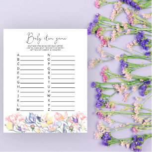 Vilda blommor Babypresent Spel Baby Shower Spel