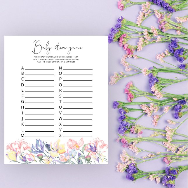 Vilda blommor Babypresent Spel Baby Shower Spel (Skapare uppladdad)