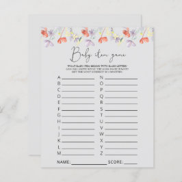 Vilda blommor Babypresentlek Spel. Baby Shower-spe