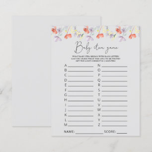 Vilda blommor Babypresentlek Spel. Baby Shower-spe