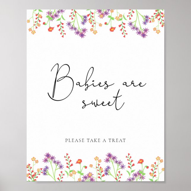 Vilda blommor bebisar är söta poster (Framsidan)