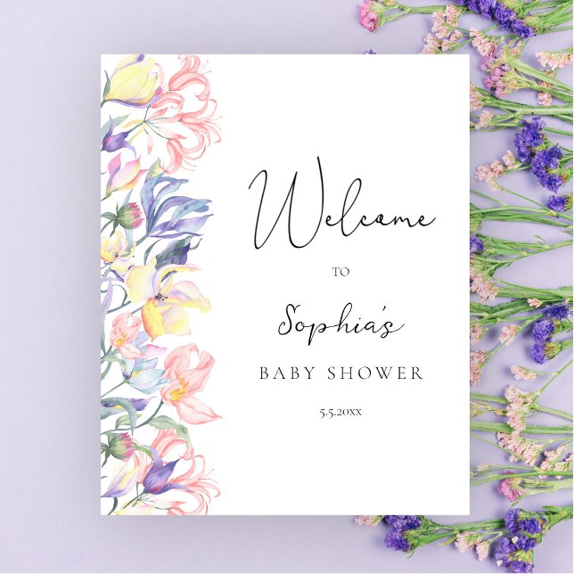 Vilda blommor bebisshower-välkomstskylt poster (Skapare uppladdad)