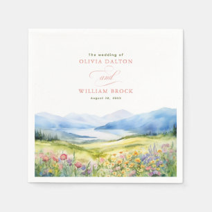 Vilda Blommor Berg Natur Eleganta Servetter