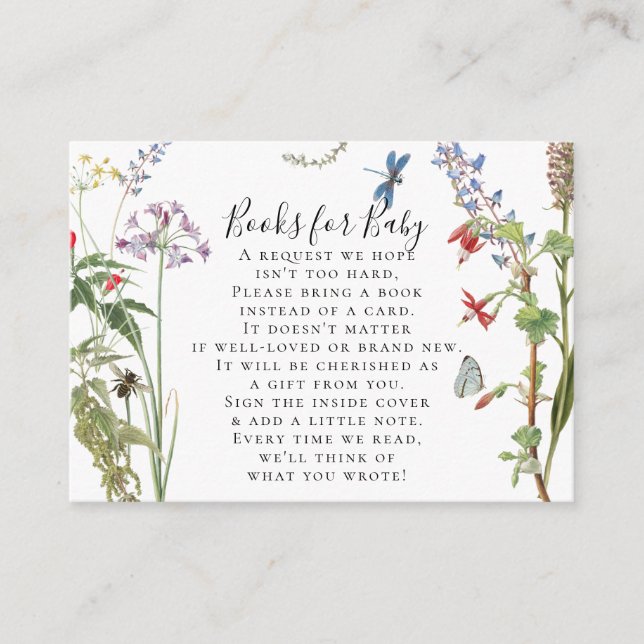 Vilda Blommor Blommig Bina Akvarellböcker Barnkala Tilläggskort (Framsida)