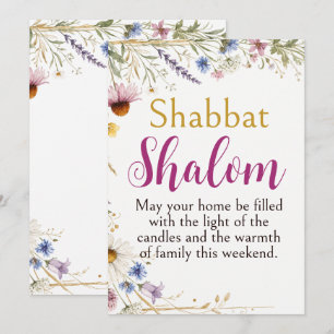 Vilda blommor Blommig Botanisk Shabbat Shalom Kons Kort