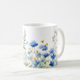 Vilda blommor Blommig, Botanisk trädgård, Färgrik Kaffemugg