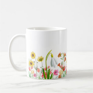 Vilda blommor Blommig, Botanisk trädgård, Färgrik Kaffemugg