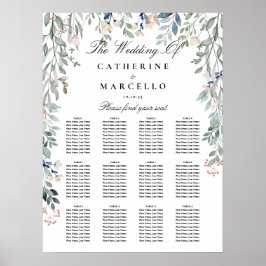 Vilda blommor Blommig Bröllops Sittplaneringsdiagr Poster