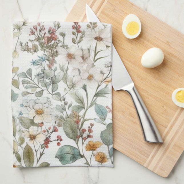 Vilda blommor Blommig Kökshandduk (Vikt i Fjärdedel)