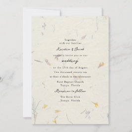 Vilda blommor Blommig papper Modern digital bröllo Inbjudningar