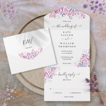 Vilda blommor Blommig Skript Monogram Bröllop