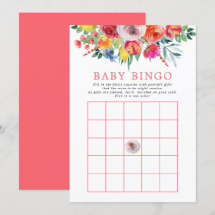 Vilda Blommor Blommor Baby Shower Bingo Spel Inbjudningar