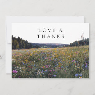 Vilda Blommor Blomsteräng Bröllopsfoto Tack Kort