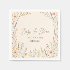 Vilda blommor Boho Baby Shower Pappersservetter