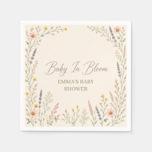 Vilda blommor Boho Baby Shower Pappersservetter