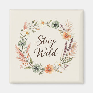 Vilda blommor Boho Blommig Stanna vild dekal Fyrka Magnet