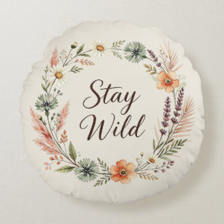 Vilda blommor Boho Blommig Stanna VildRund Kudd Rund Kudde
