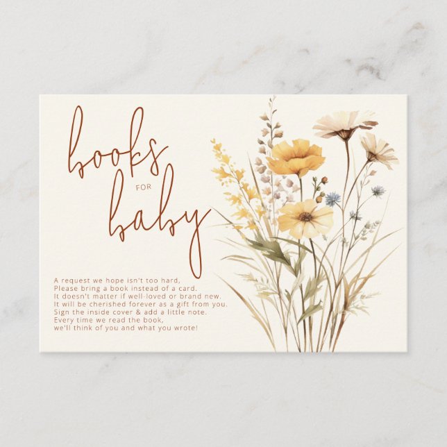 Vilda blommor Boho-böcker för bebisar Tilläggskort (Framsida)