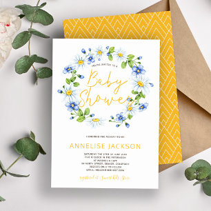 Vilda blommor boho botanisk baby shower inbjudningar