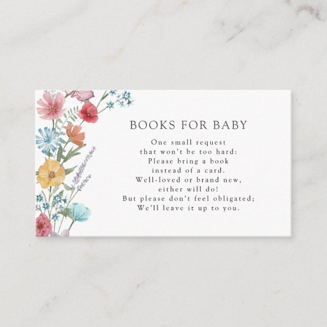Vilda Blommor Bok för Baby Kort (Framsida)