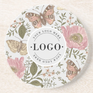 Vilda Blommor Botanisk Blommig Monogram Företagslo Underlägg