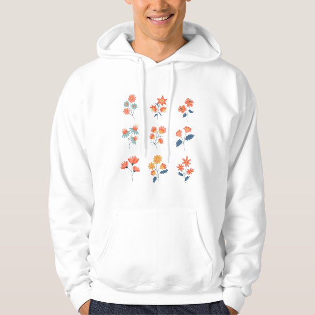 Vilda blommor Botaniska blommor Hoodie (Framsida)