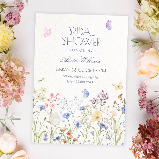Vilda blommor bröllopsdusch inbjudningar (Skapare uppladdad)