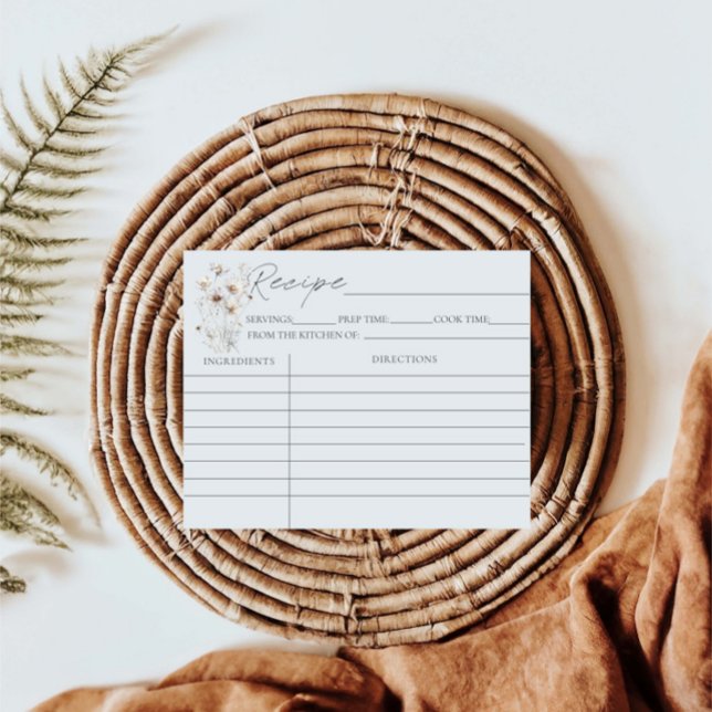 Vilda Blommor Bröllopsfest Receptkort (Skapare uppladdad)