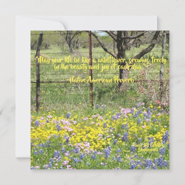 Vilda blommor Citat Notkort Kort (Framsida)
