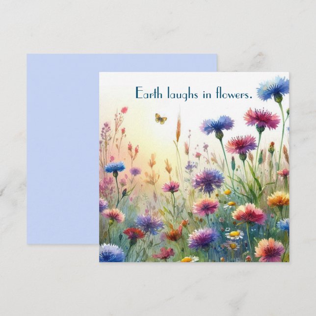 Vilda blommor & Citat	 Tack Kort (Fram/baksida)