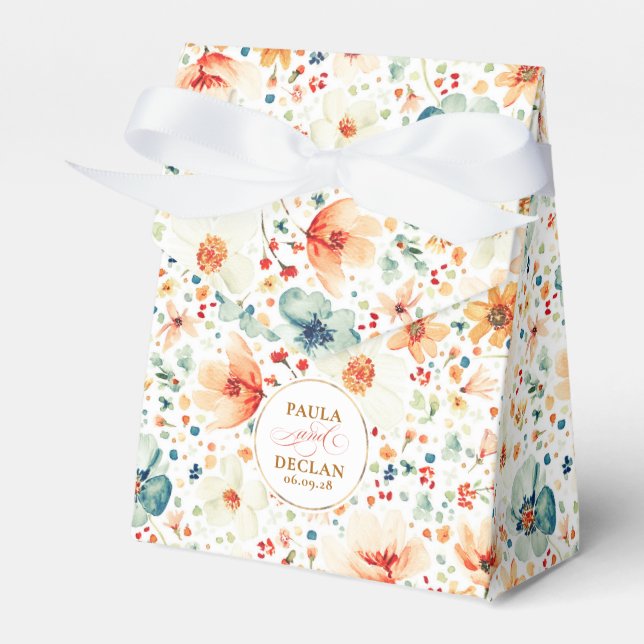 Vilda blommor Elegant Romantisk Boho Blommig Bröll Presentaskar (Framsidan Sidan)