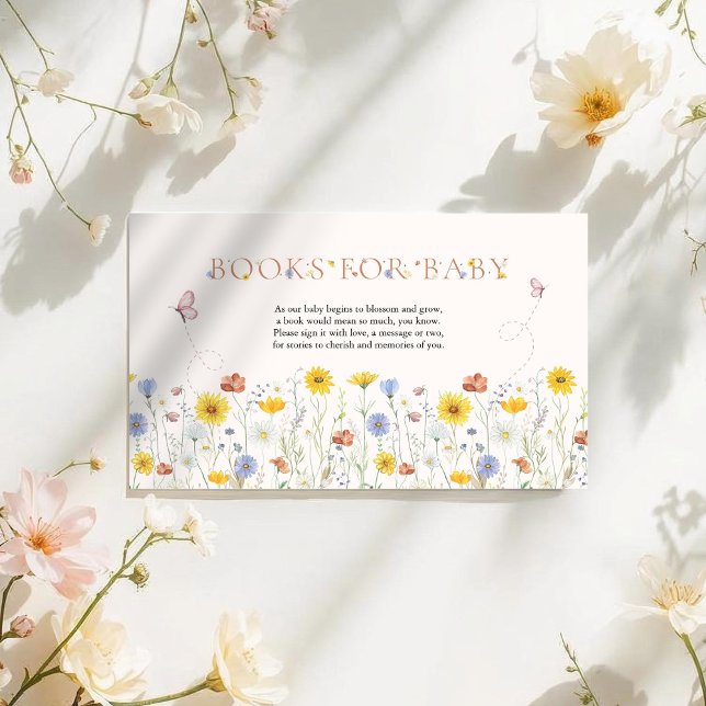 Vilda blommor Färgglada Baby Shower-böcker för beb Tilläggskort (Skapare uppladdad)