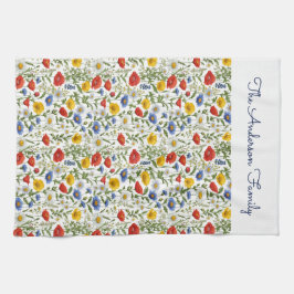 Vilda blommor Färgrik Vacker Tekandduk Kökshandduk