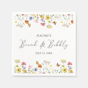 Vilda Blommor Fjärilar Boho Brunch & Bubbelfest Pappersservett