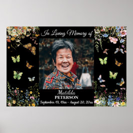 Vilda Blommor Fjärilar Livets Firande Poster