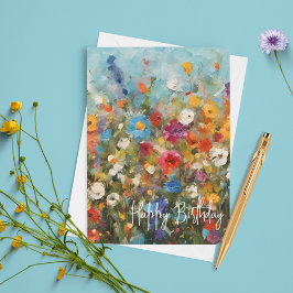 Vilda blommor Födelsedag eller någon annan speciel Kort