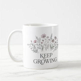 Vilda blommor Fortsätter Växa Citat Elegant Blommi Kaffemugg