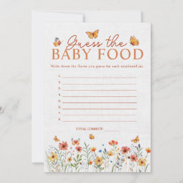 Vilda blommor Gissa barnmat Baby Shower Spelkort Inbjudningar