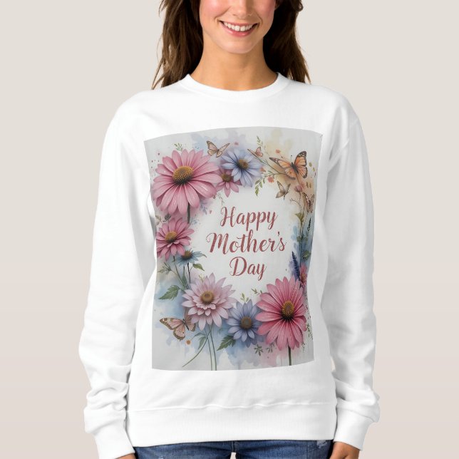 Vilda blommor gör mors dag glad t shirt (Framsida)