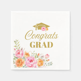 Vilda blommor Grattis examen servetter Boho varma