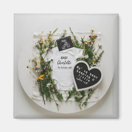 Vilda blommor graviditetsannonsering Baby-avslöjan Magnet