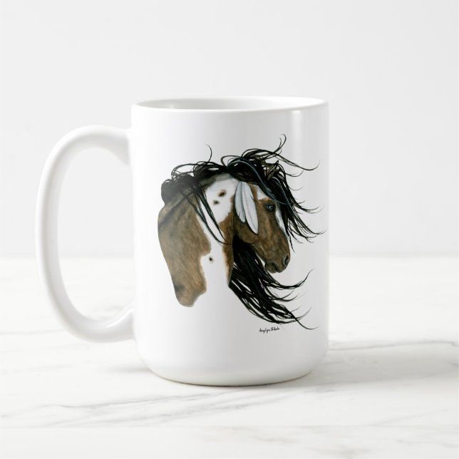 Vilda blommor & Hästar Drömfångande konst av Bihrl Kaffemugg (Vänster)