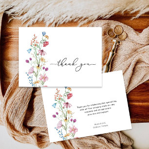 Vilda blommor i blom Baby Shower Tack Kort