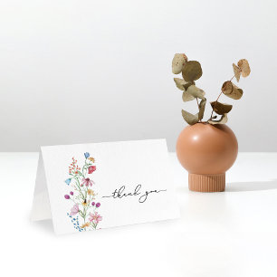 Vilda blommor i blom Baby Shower Tack Kort